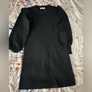 Girls Sweater Dress Crew Neck Lantern Sleeve Dress Knit ruffled size 12